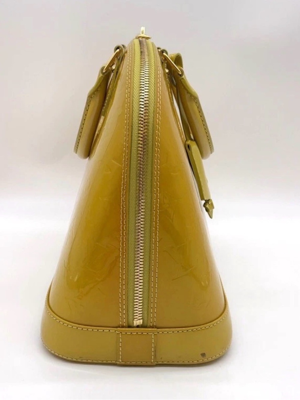 Louis Vuitton Yellow Patent Vernis Alma Satchel - Picture 6 of 16